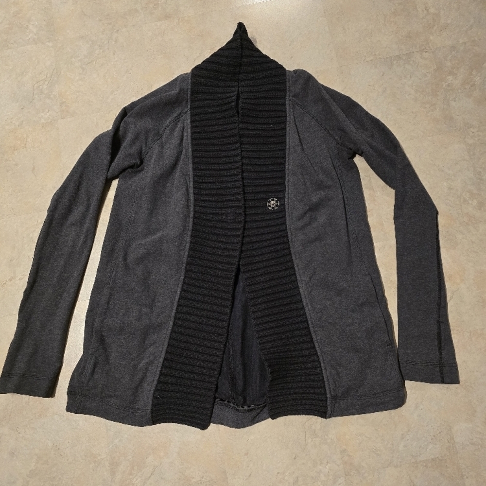 Lululemon Gray and Black Cardigan Sweater
